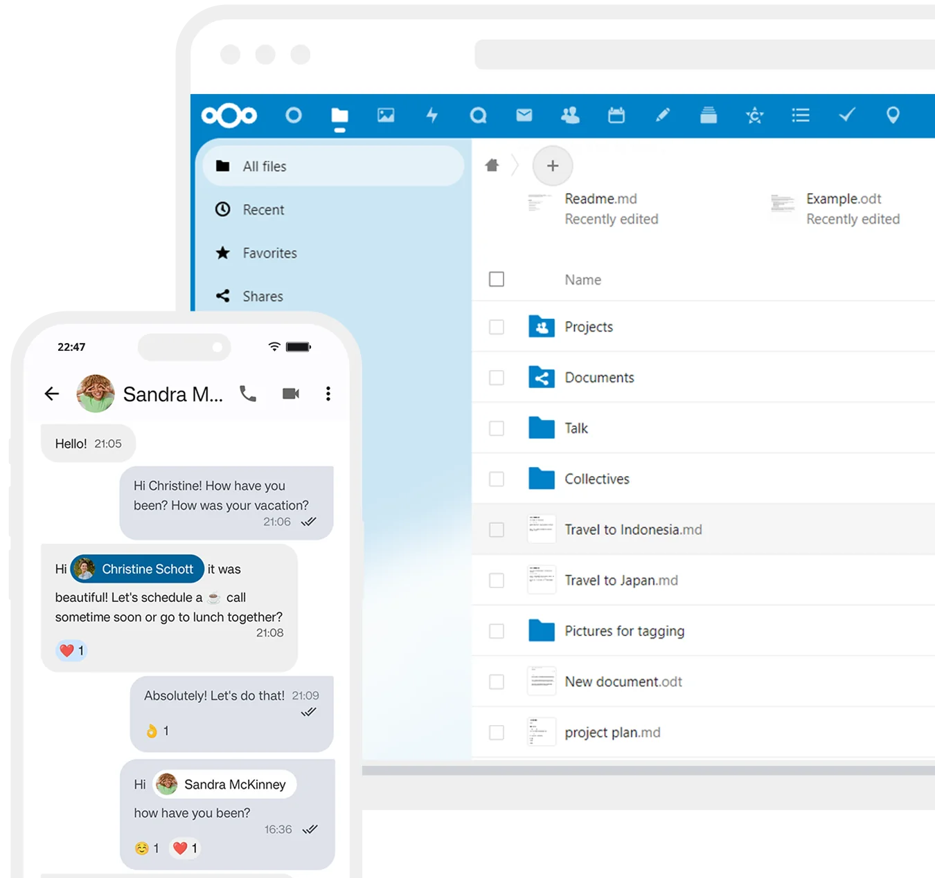 An image of what the nextcloud talk dashboard looks like.
